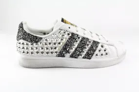 Adidas Superstar Total Borchie & Black Silver Glitter