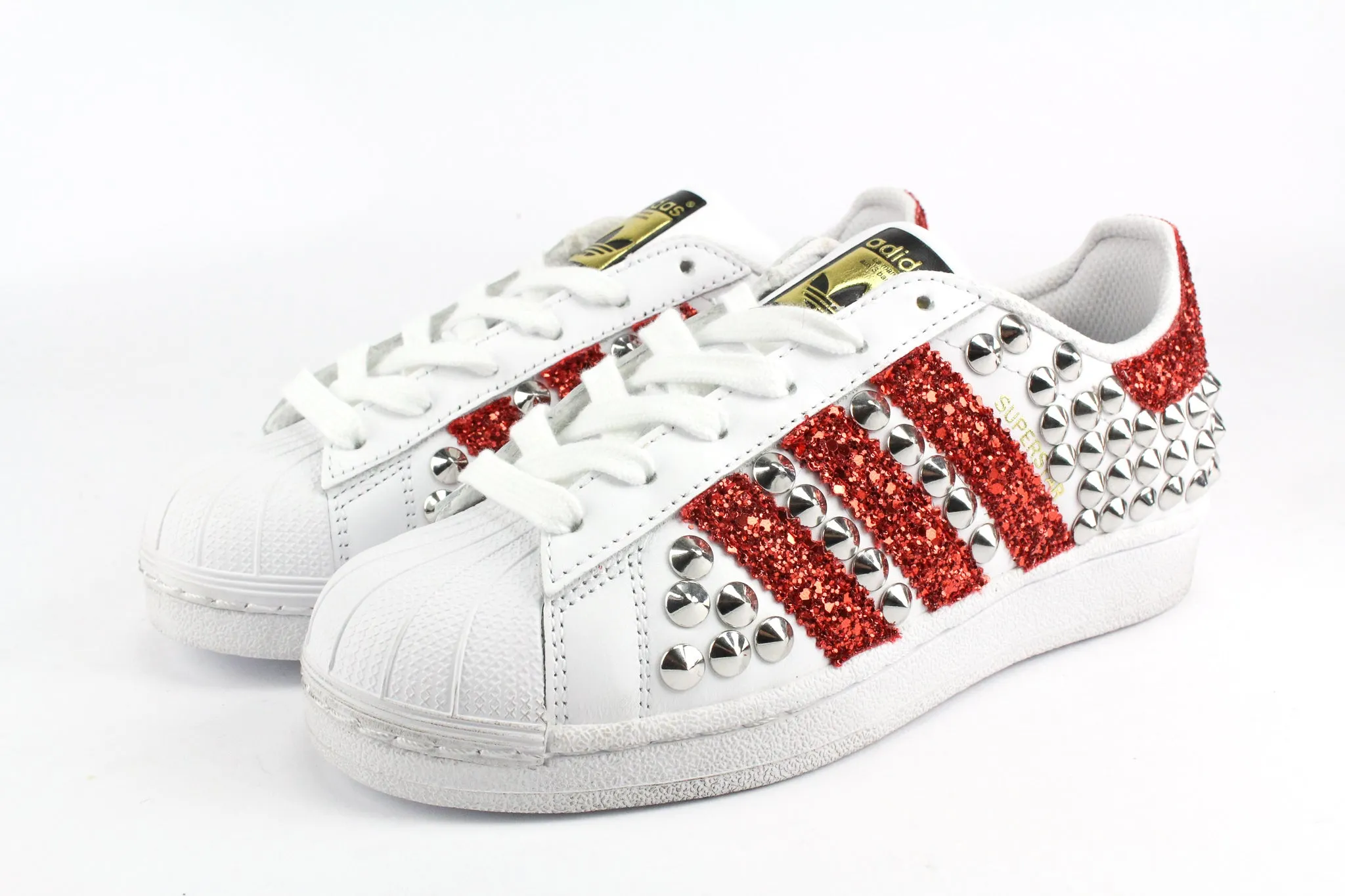 Adidas Superstar Total Borchie & Red Glitter