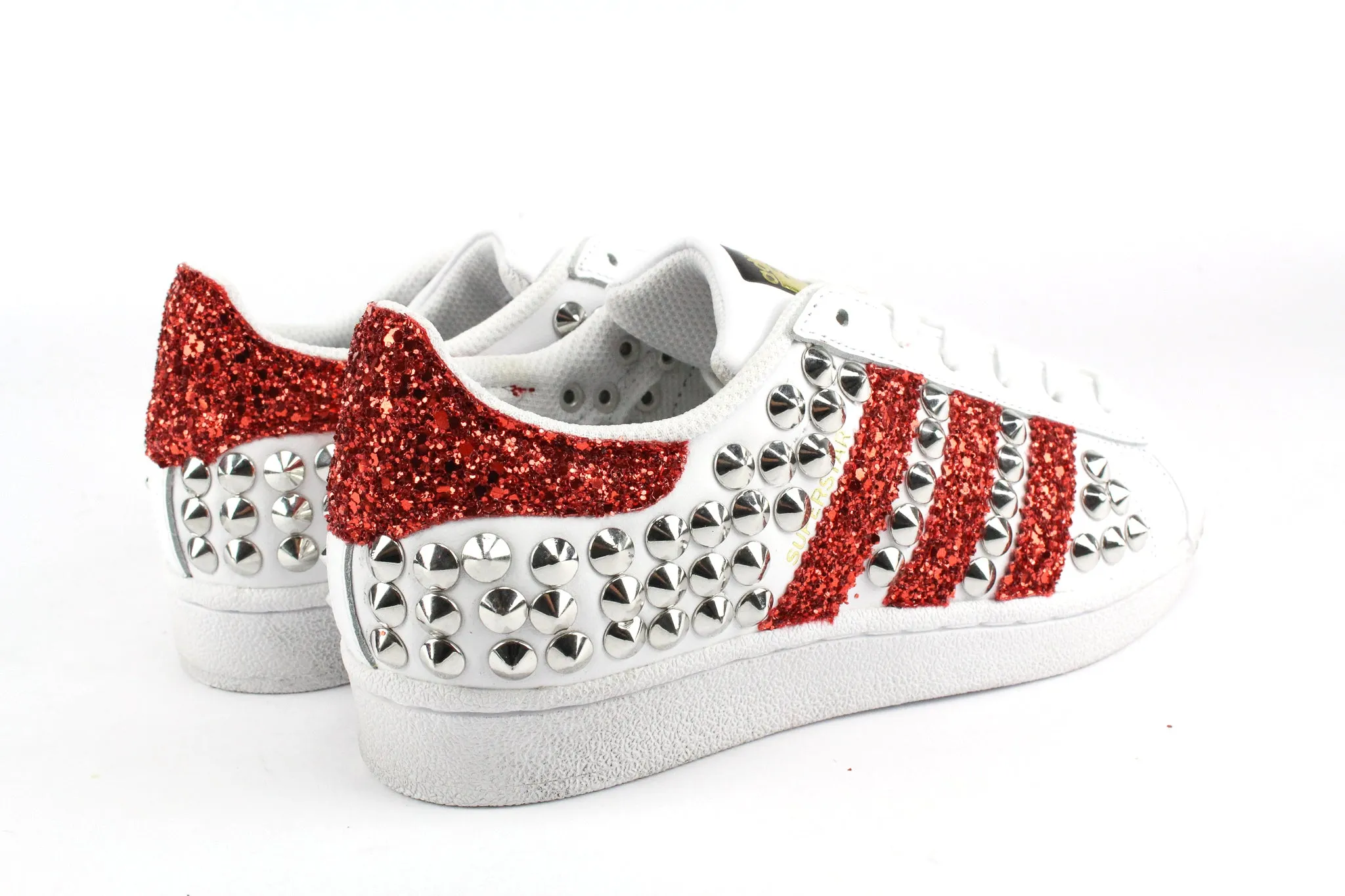 Adidas Superstar Total Borchie & Red Glitter