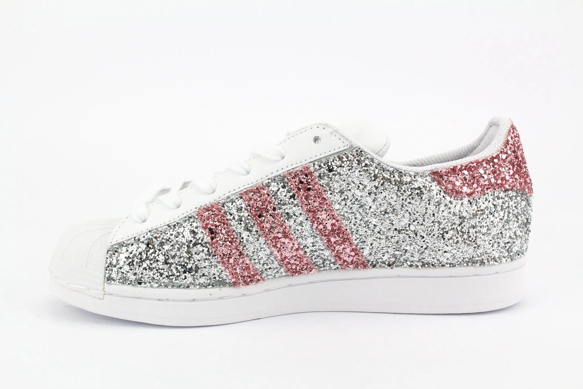 Adidas Superstar Total Silver & Pink Glitter