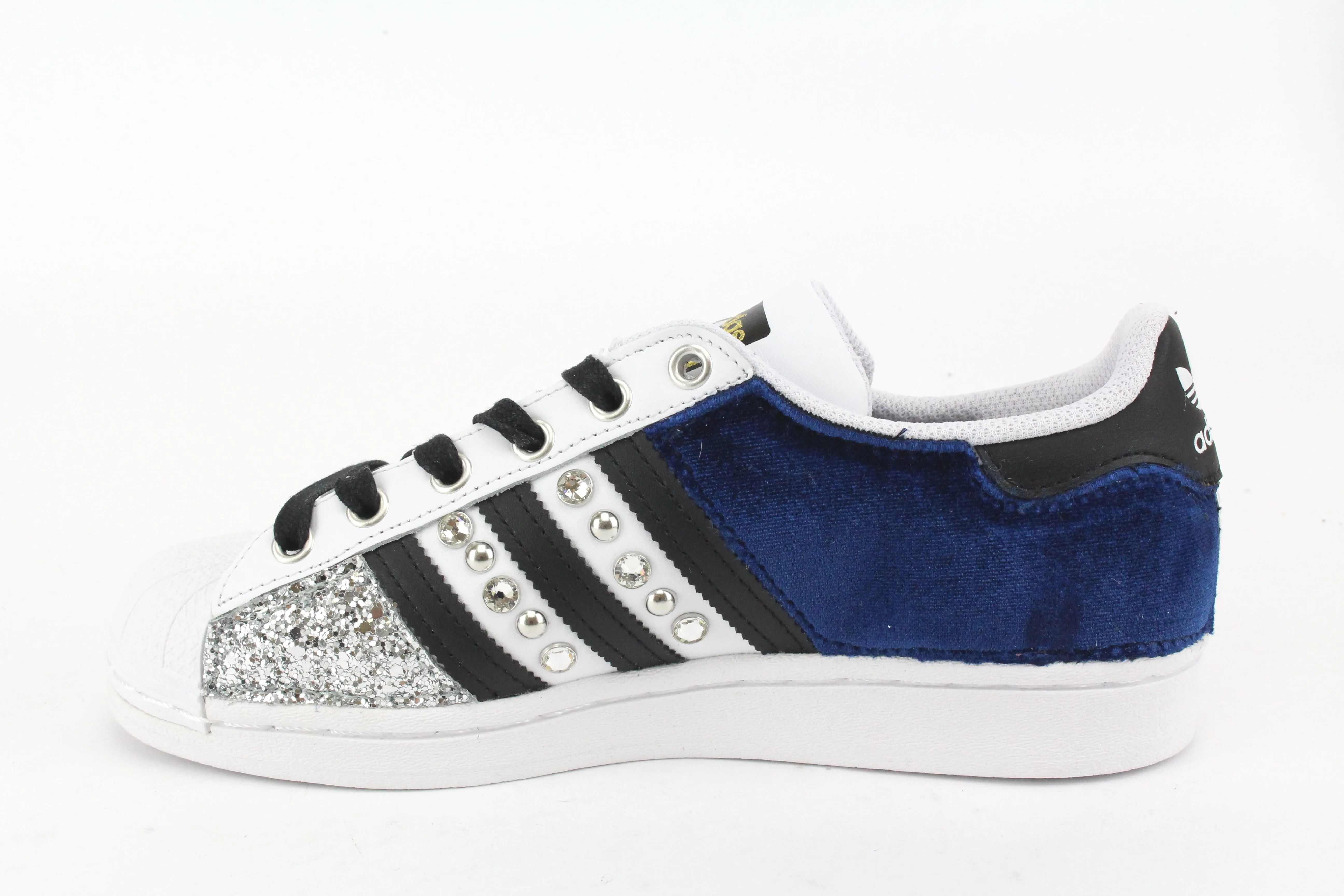 Adidas Superstar Velluto Blu & Argento