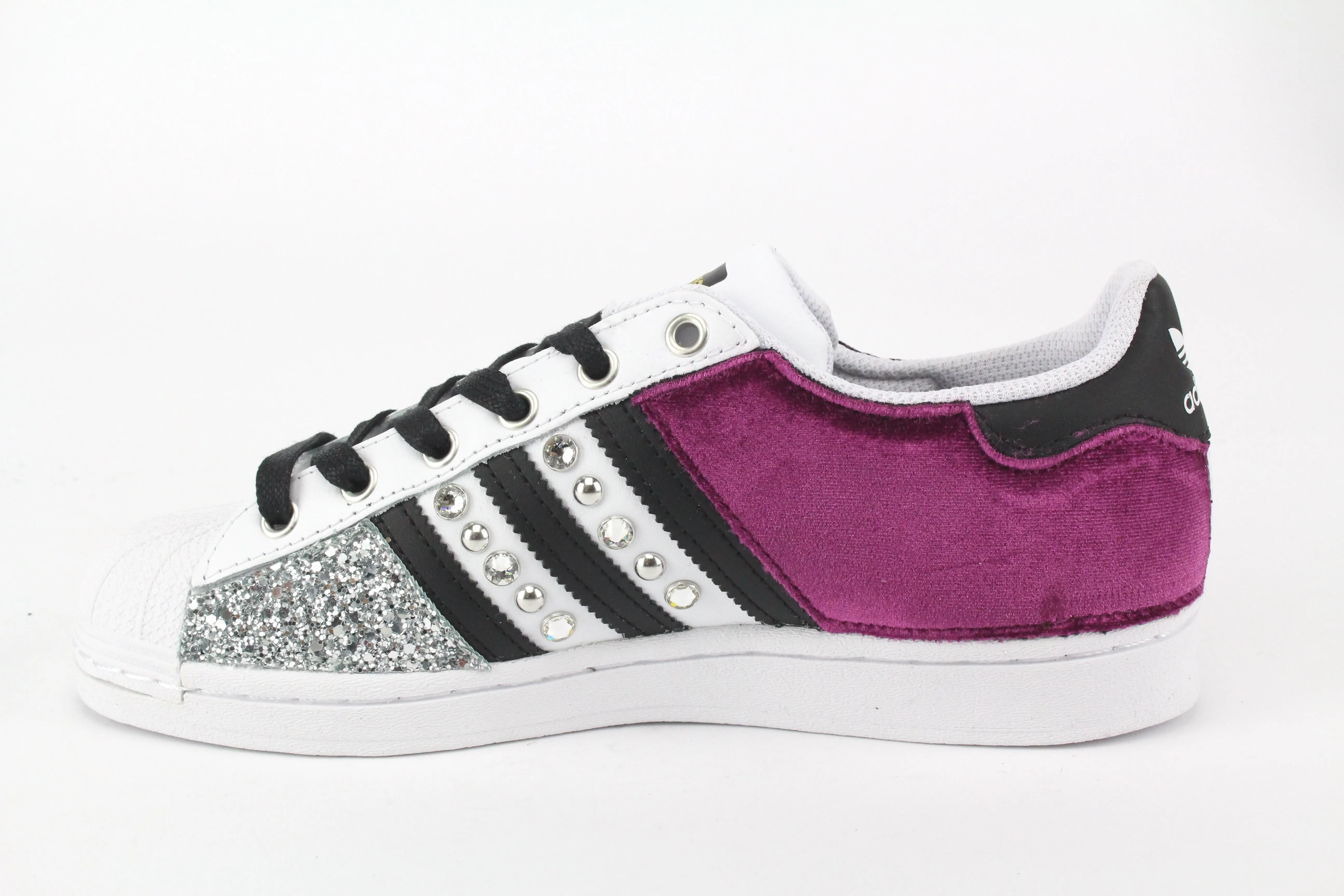 Adidas Superstar Velluto Fuxia & Argento