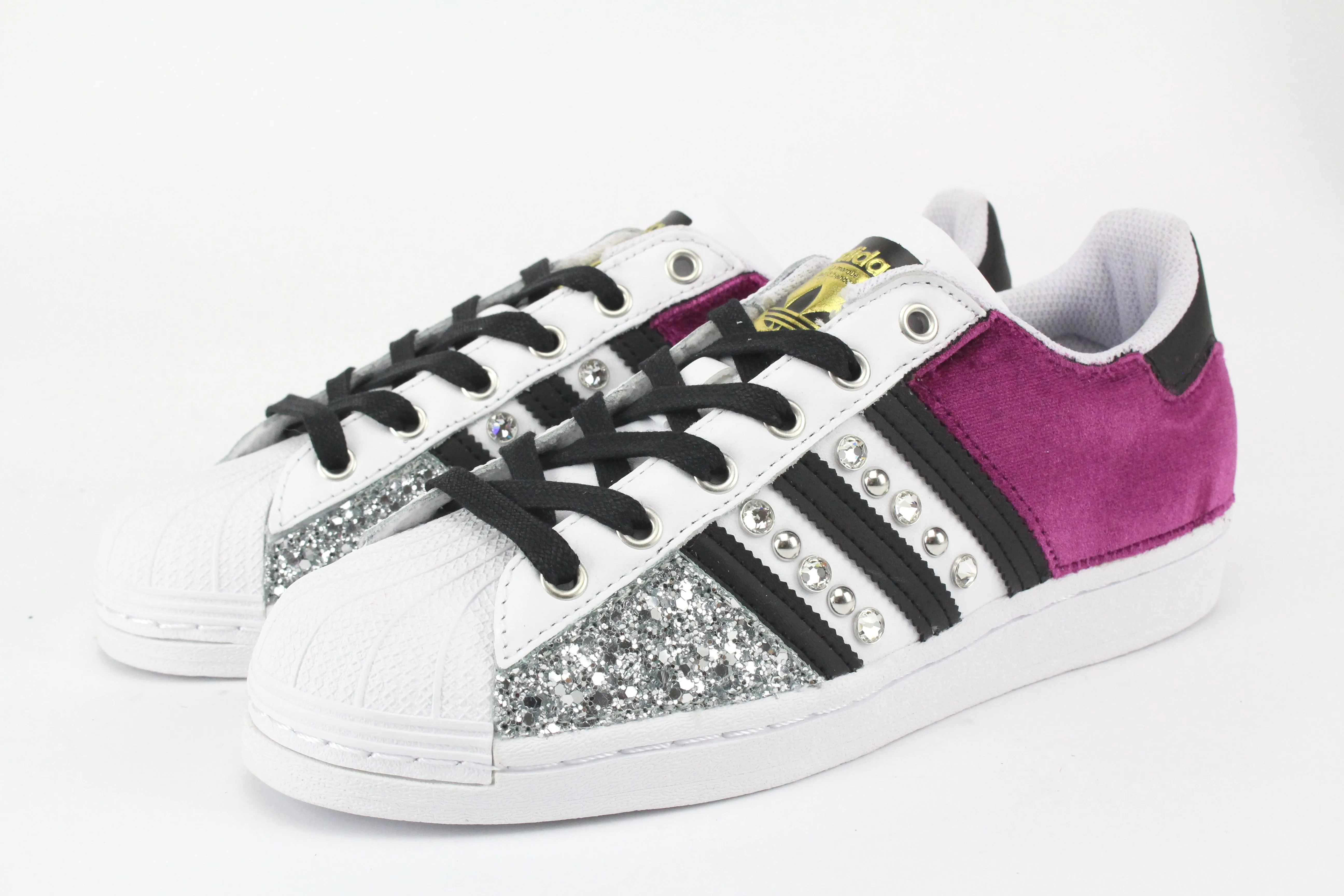 Adidas Superstar Velluto Fuxia & Argento