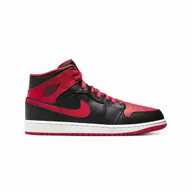 AIR JORDAN 1 MID 'BLACK/FIRE RED-WHITE'