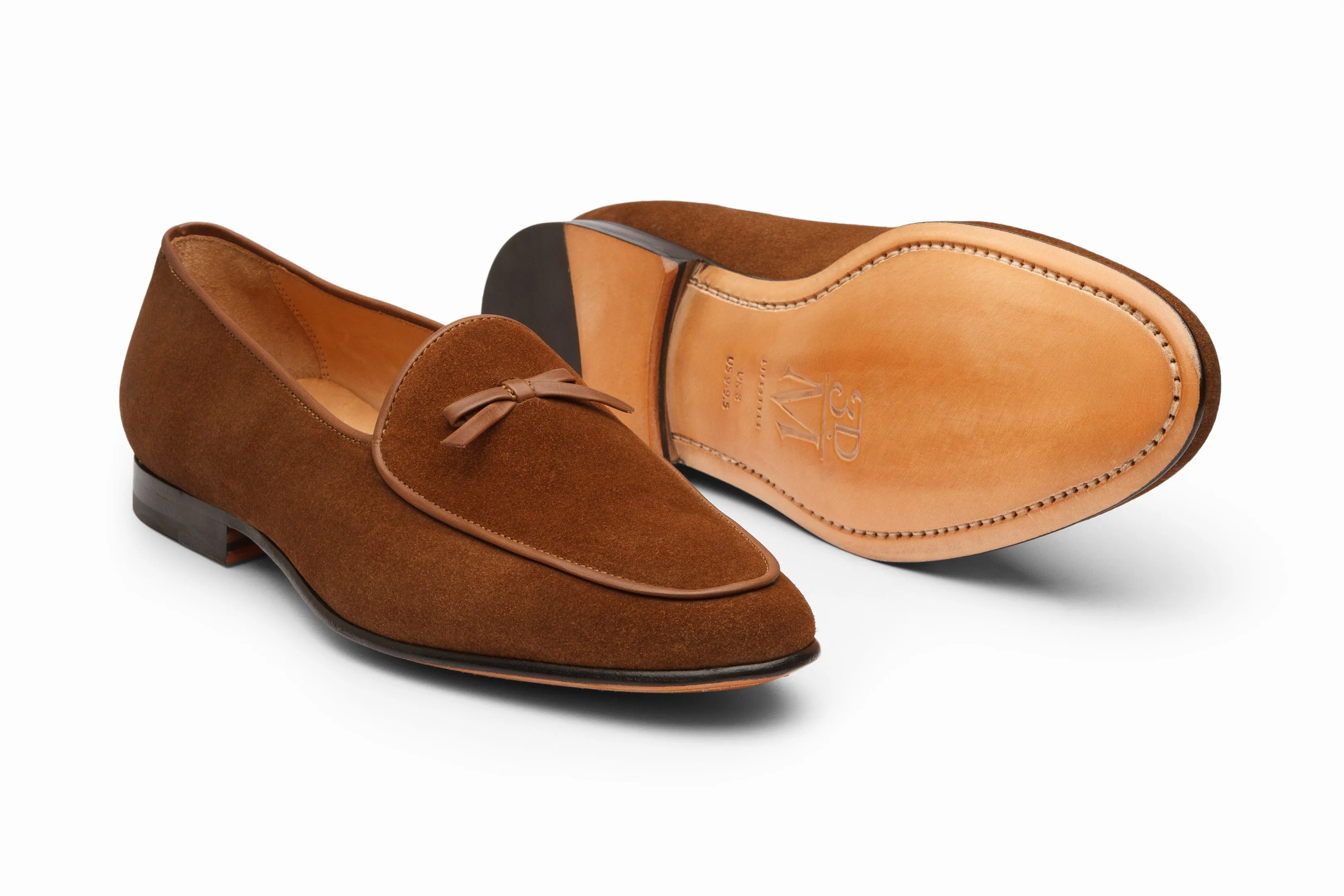 Belgian Loafers - Cognac Suede