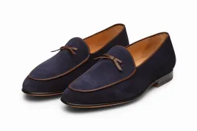 Belgian Loafers - Navy Suede