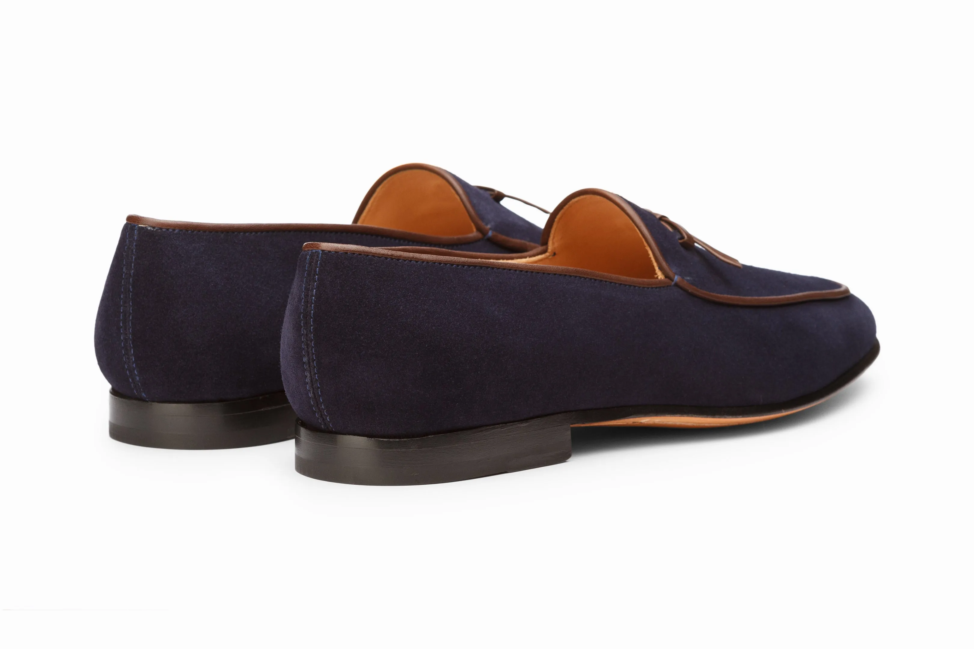 Belgian Loafers - Navy Suede