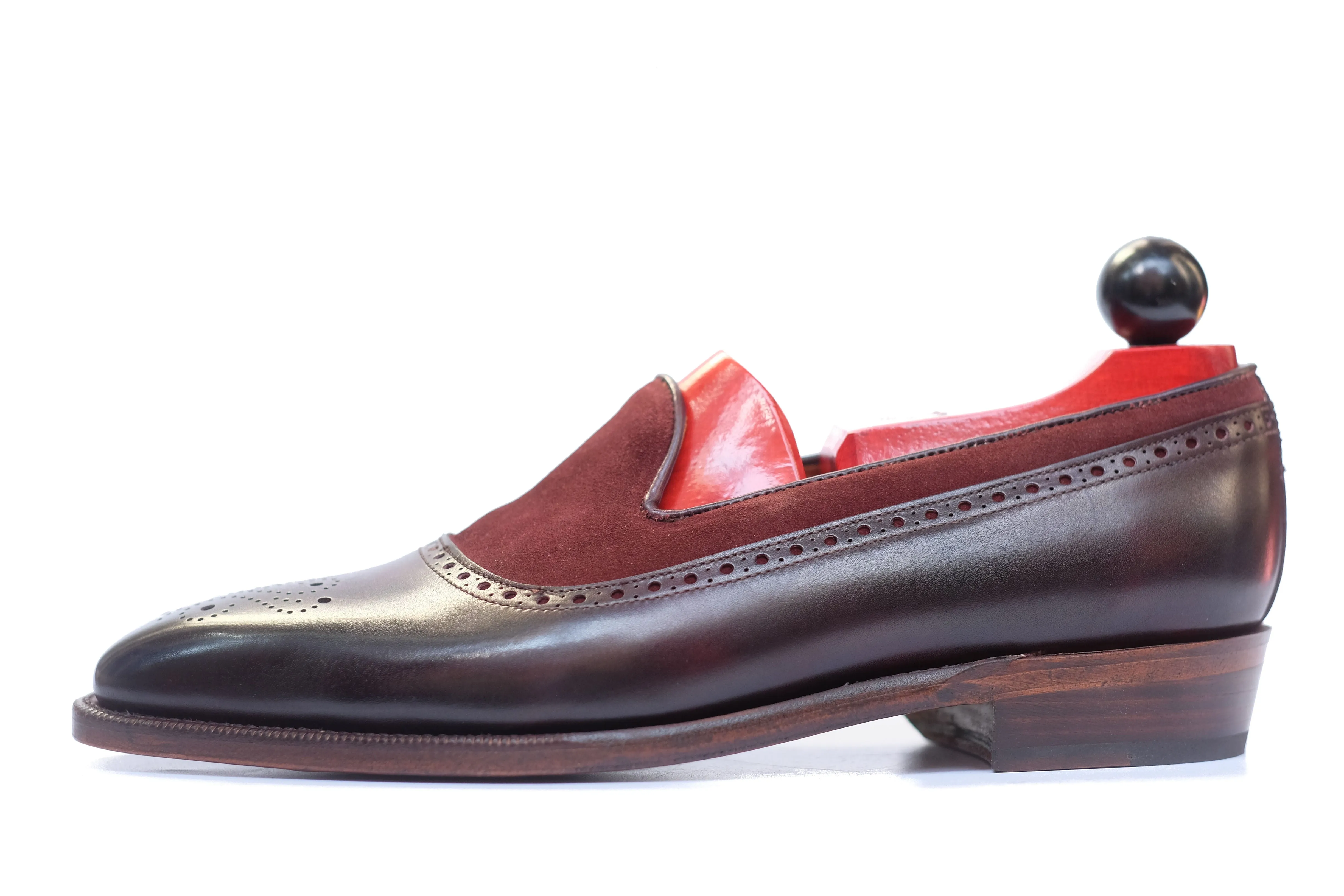 Bothell - MTO - Plum Museum Calf / Burgundy Suede - LPB Last - Single Leather Sole