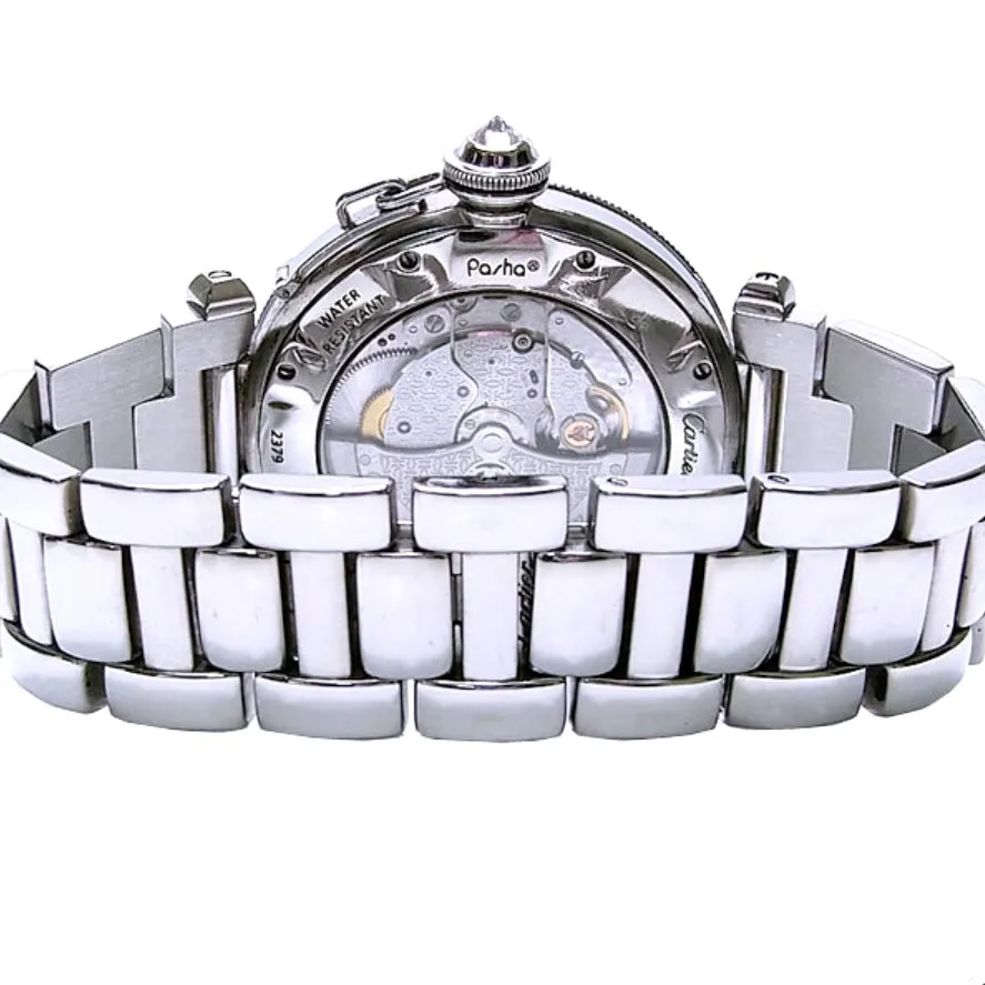 CARTIER PASHA GRID 38mm Automatic Steel 1.9TCW DIAMOND Watch