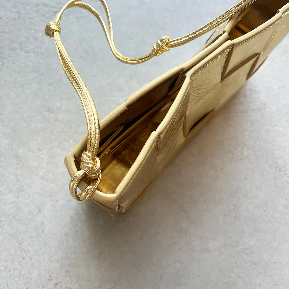 Cassette Pouch on Strap , Gold