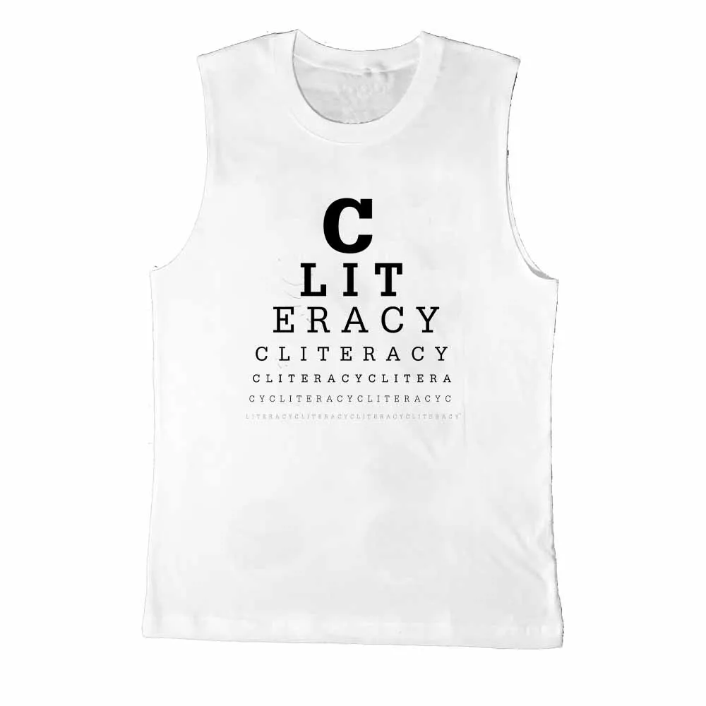 CLITERACY Eye Chart Sleeveless T-Shirt