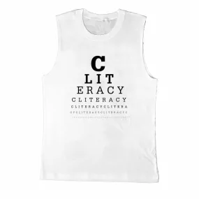 CLITERACY Eye Chart Sleeveless T-Shirt