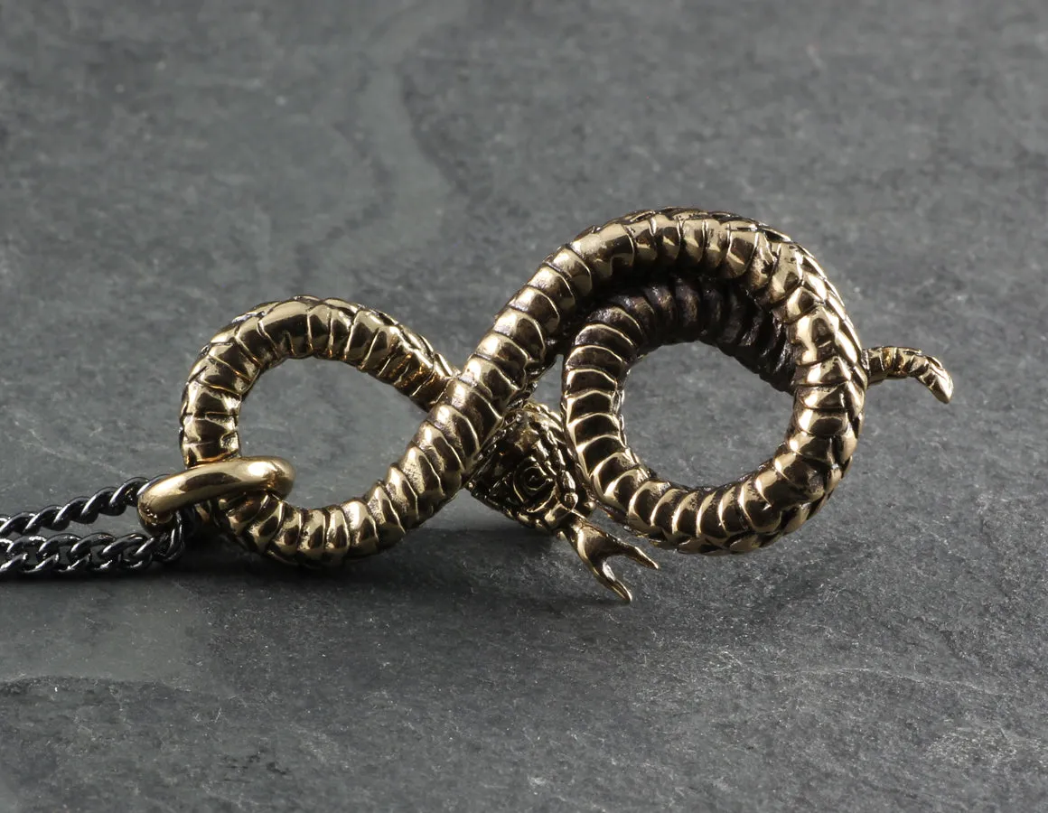 Coiled Snake Necklace - Bronze