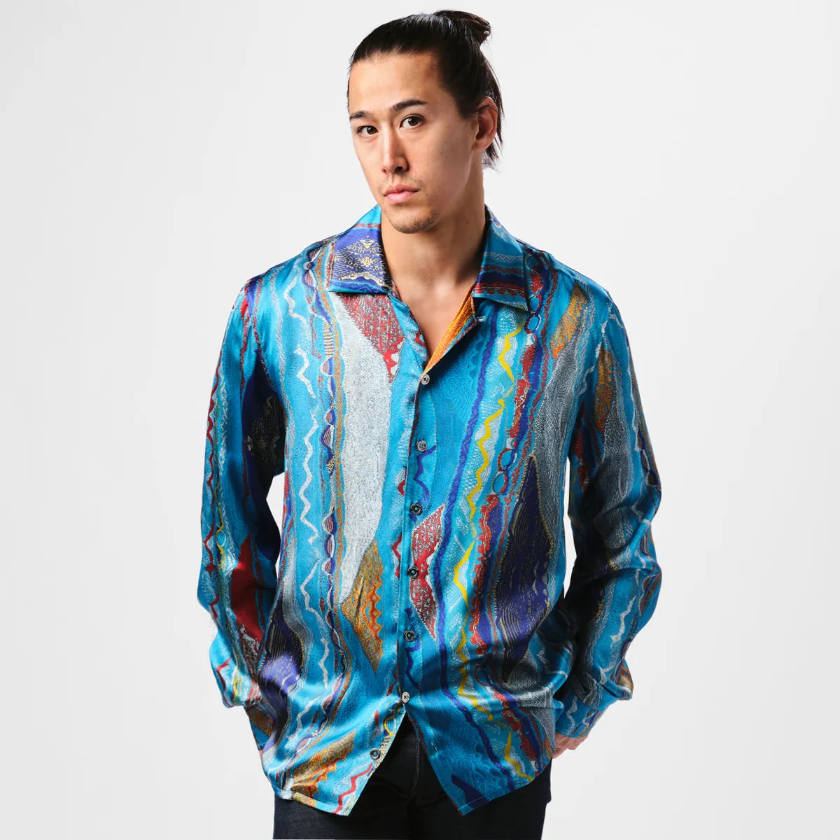 COOGI Silk Shirt in Blues