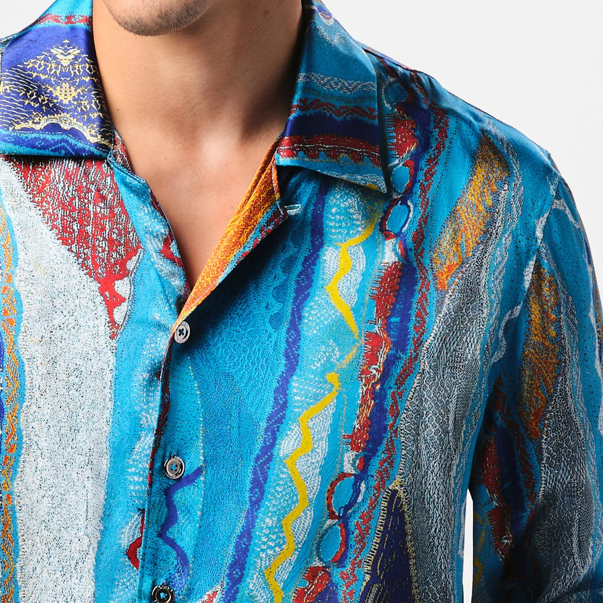 COOGI Silk Shirt in Blues