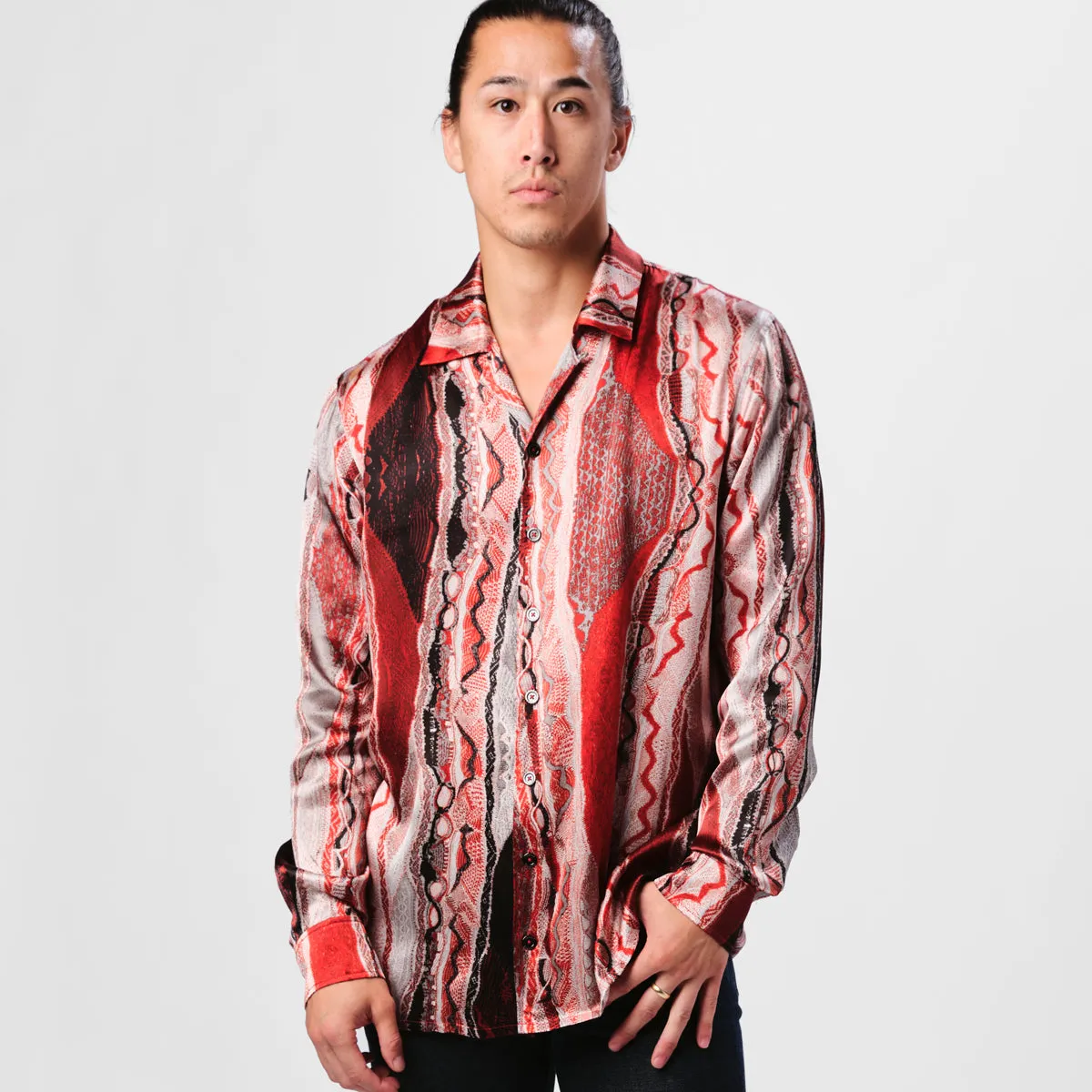 COOGI Silk Shirt in Reds