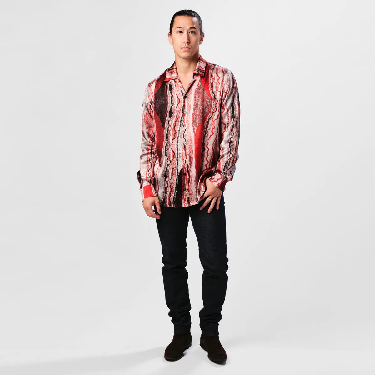 COOGI Silk Shirt in Reds