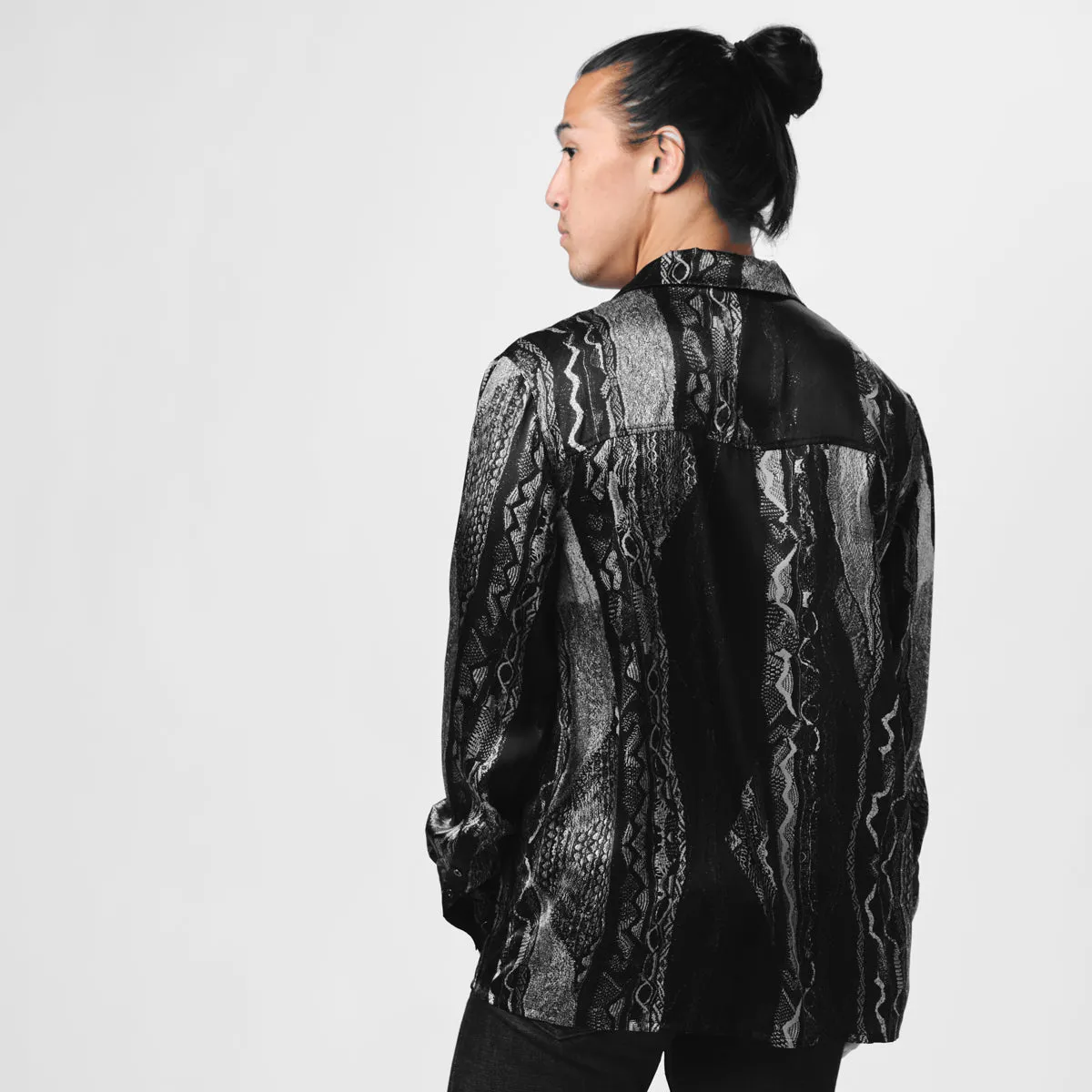 COOGI Silk Shirt - Printed in Black & Grey