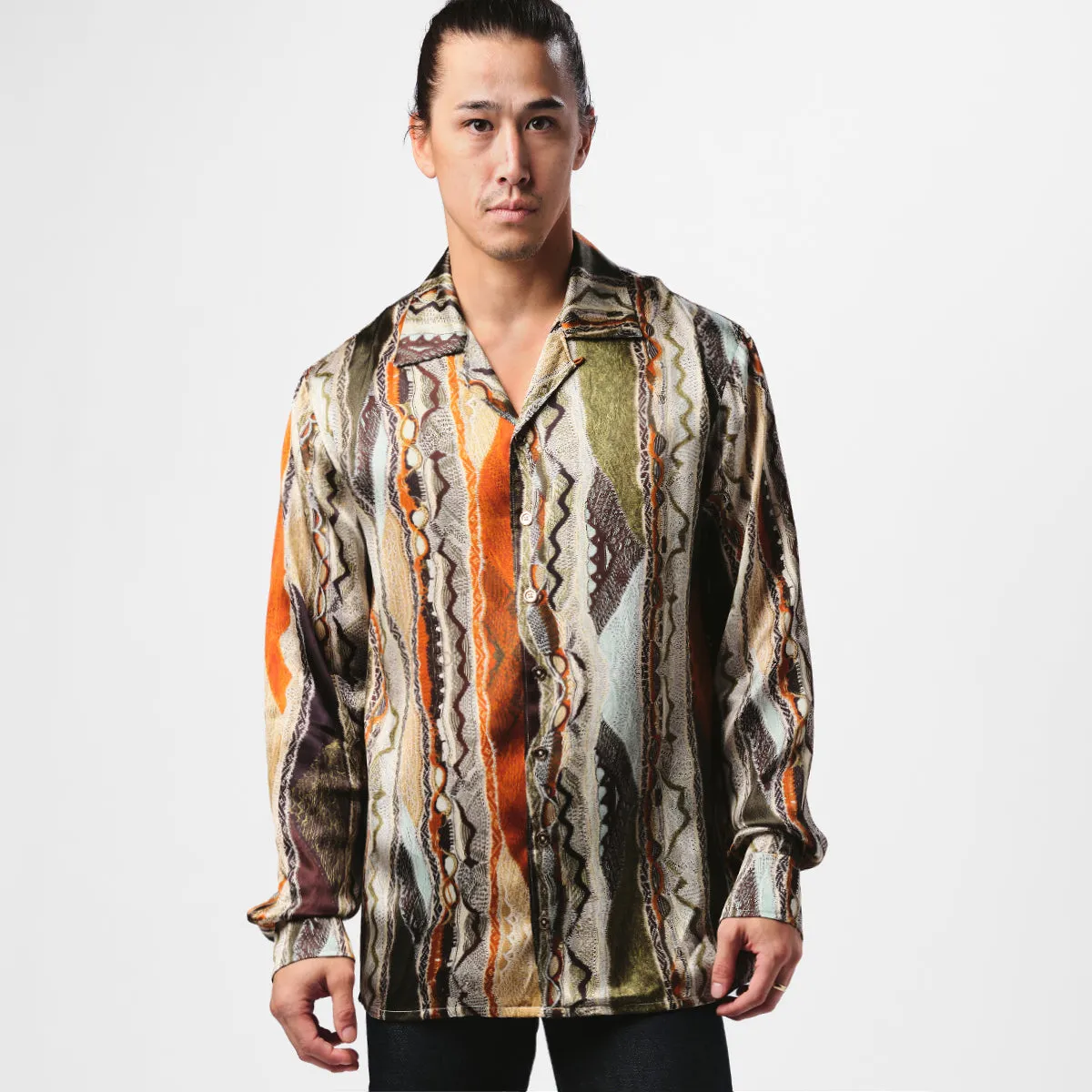 COOGI Silk Shirt - Printed in Olive