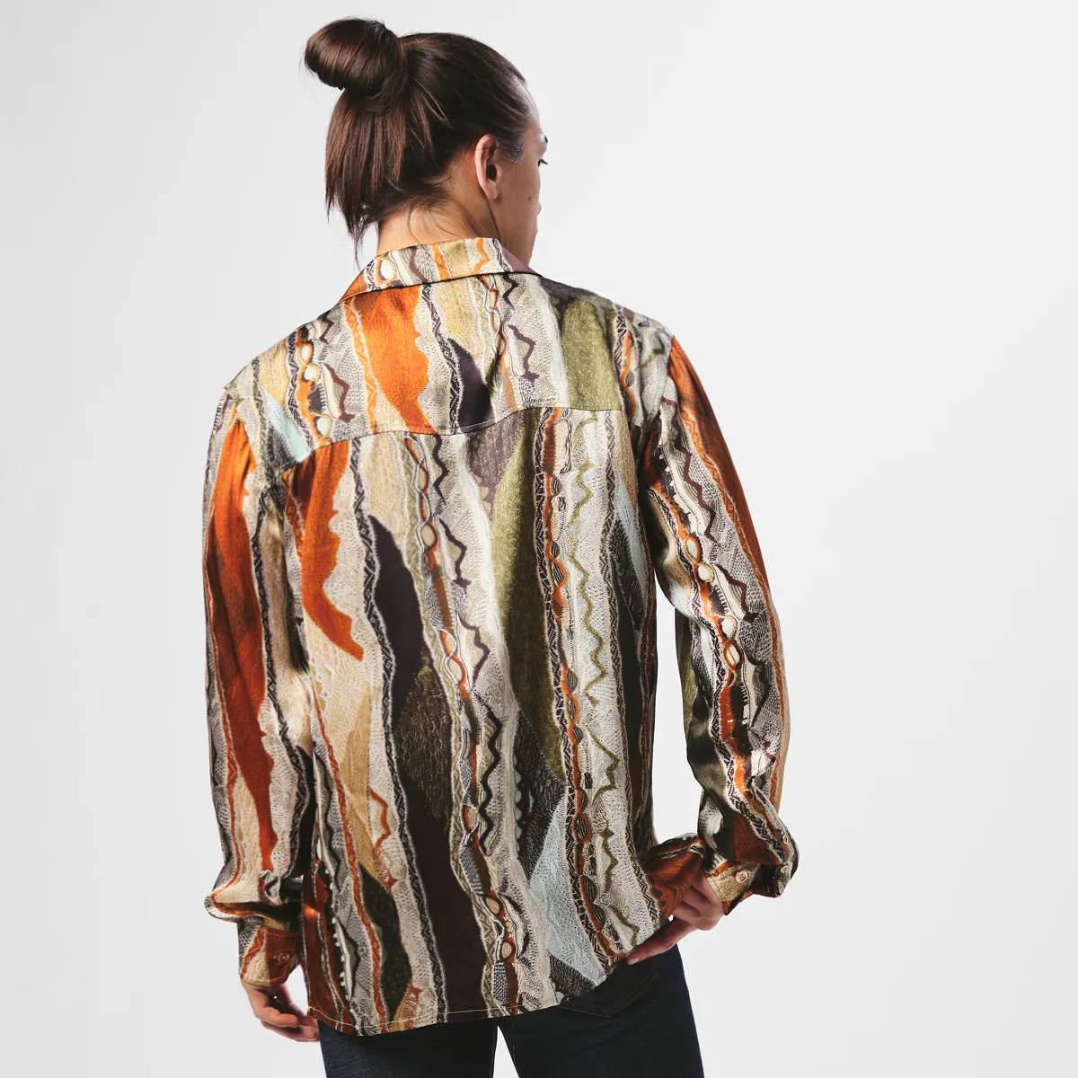 COOGI Silk Shirt - Printed in Olive