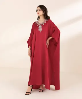 Embellished Silk Kaftan