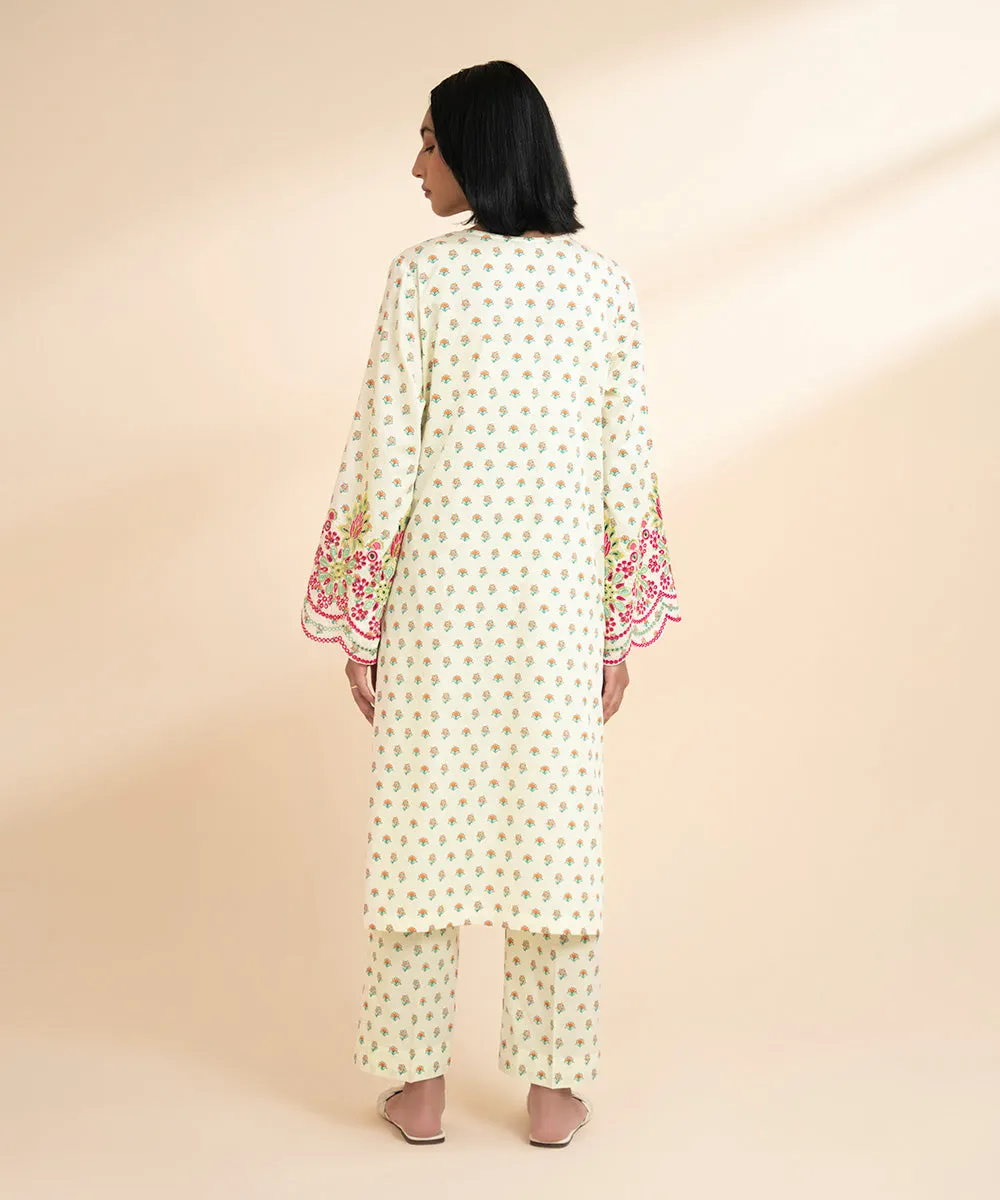 Embroidered Arabic Lawn Shirt