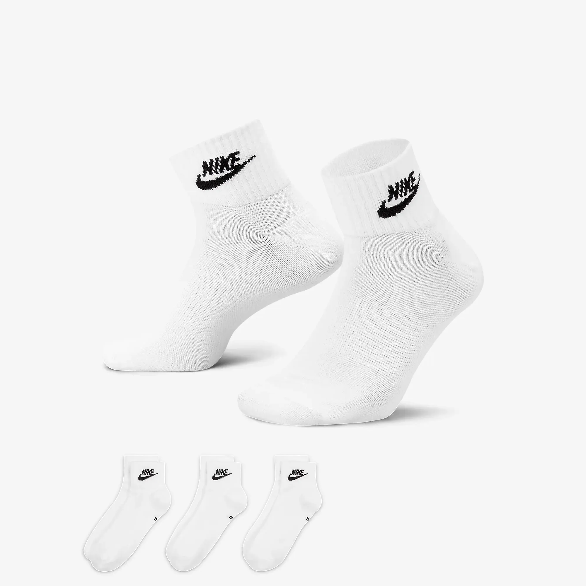 EVERYDAY ESSENTIAL ANKLE SOCKS (3 PAIRS) 'WHITE/BLACK'