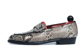 Francois - MTO - TMG Last - Genuine Python / Black Calf - Single Leather Sole