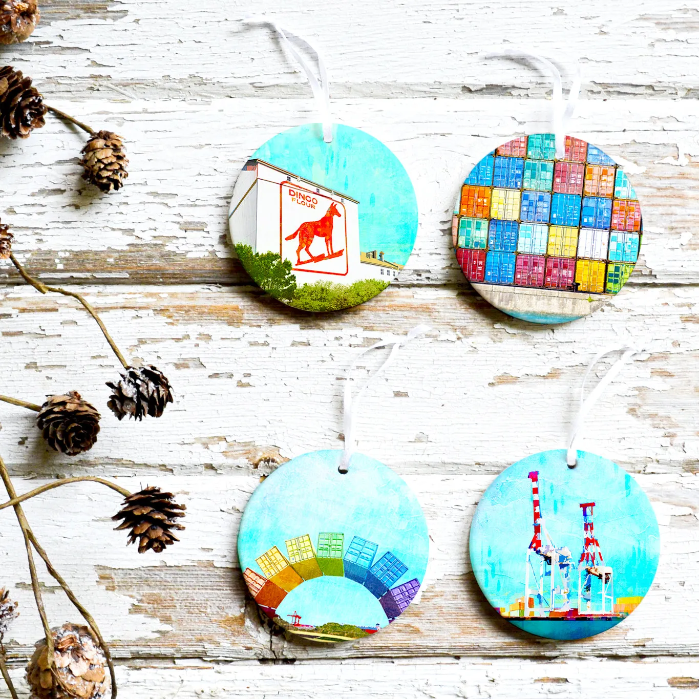 Fremantle Rainbow Containers - Ceramic Ornament