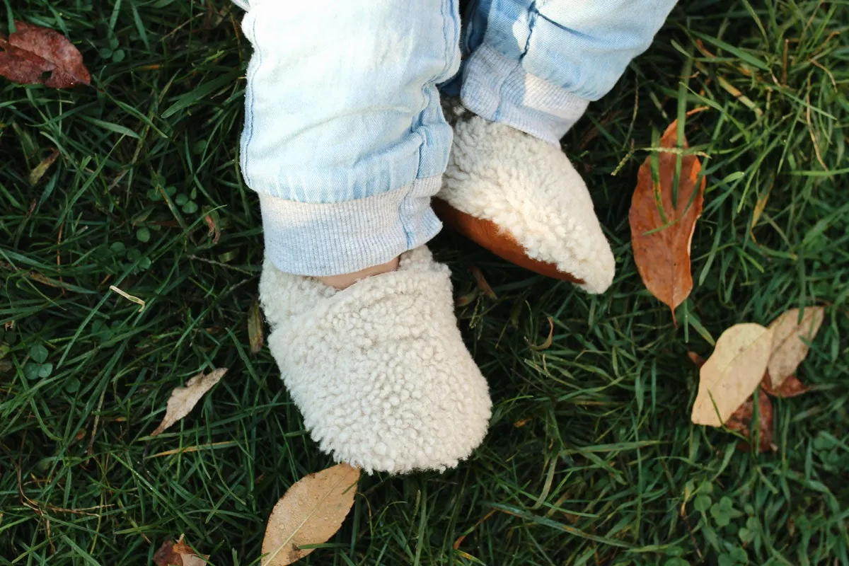 Fuzzy Shearling Loafers // Wheat