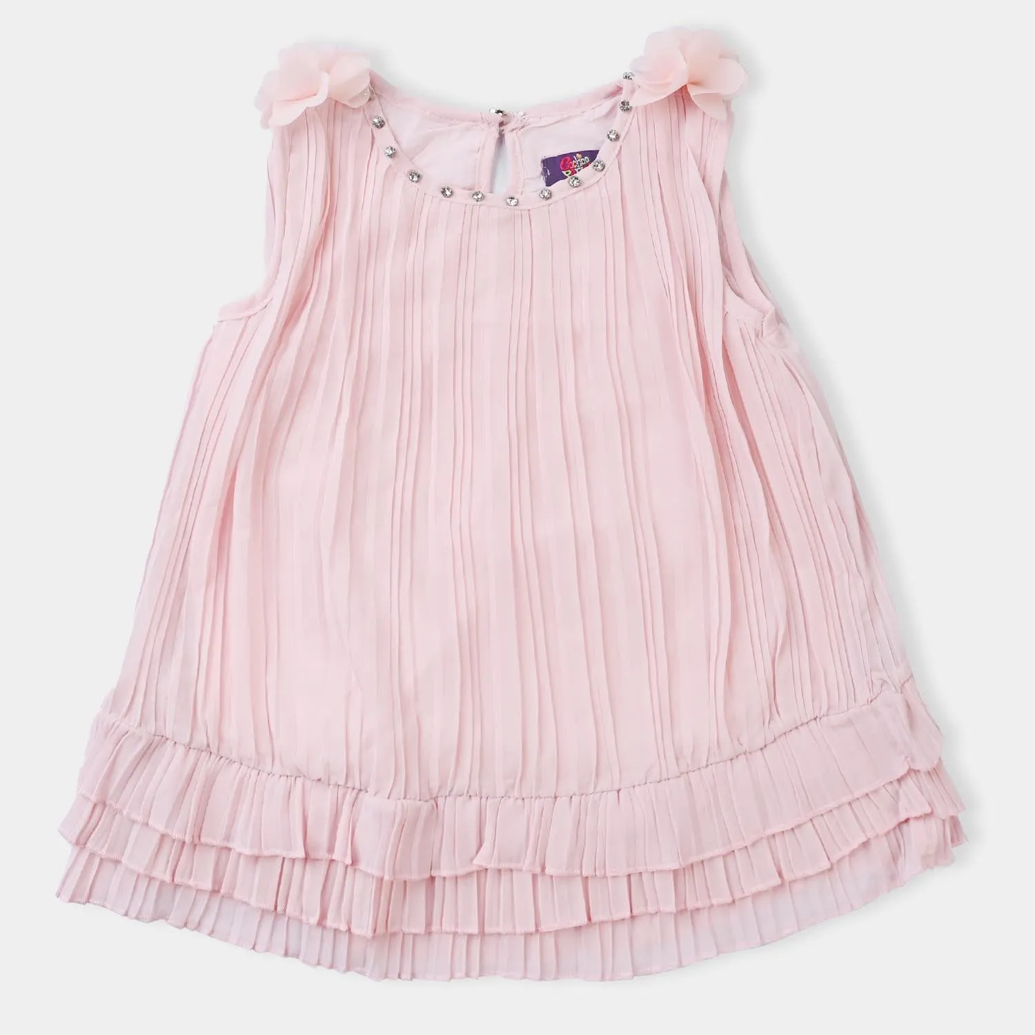 Girls Chiffon Fancy Top-Peach