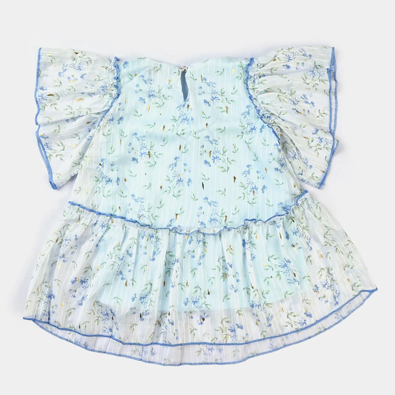 Girls Chiffon Fancy Top-SKY BLUE