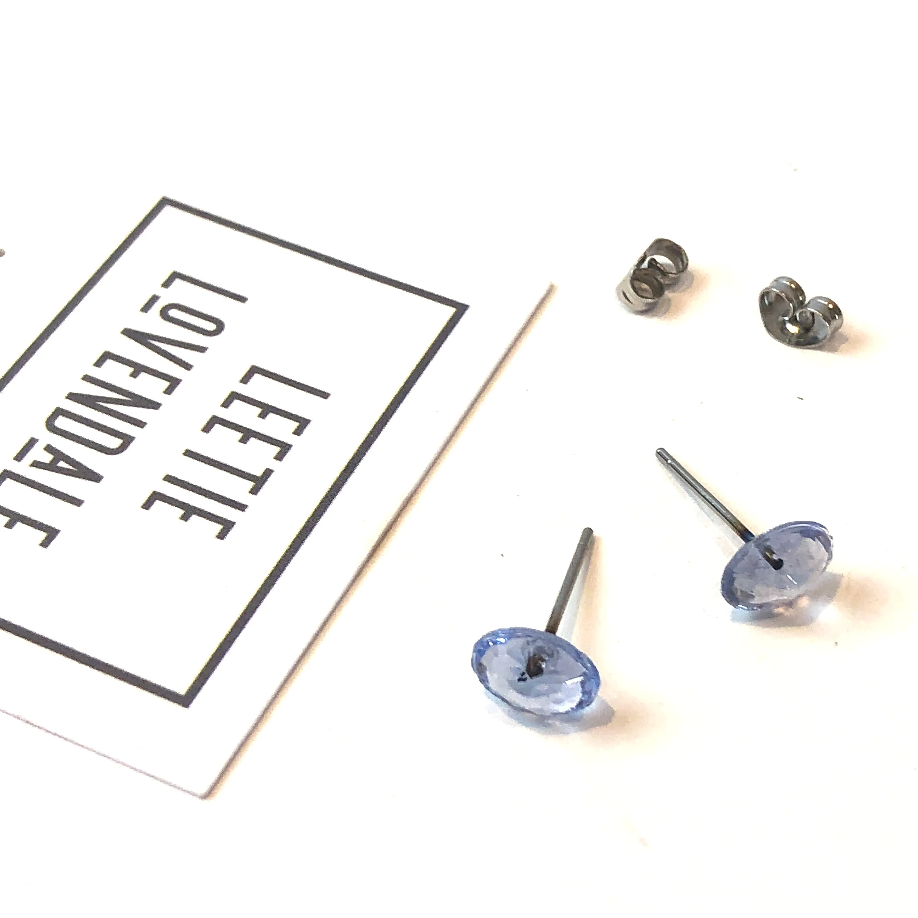 Indigo Faceted Oval Stud Earrings