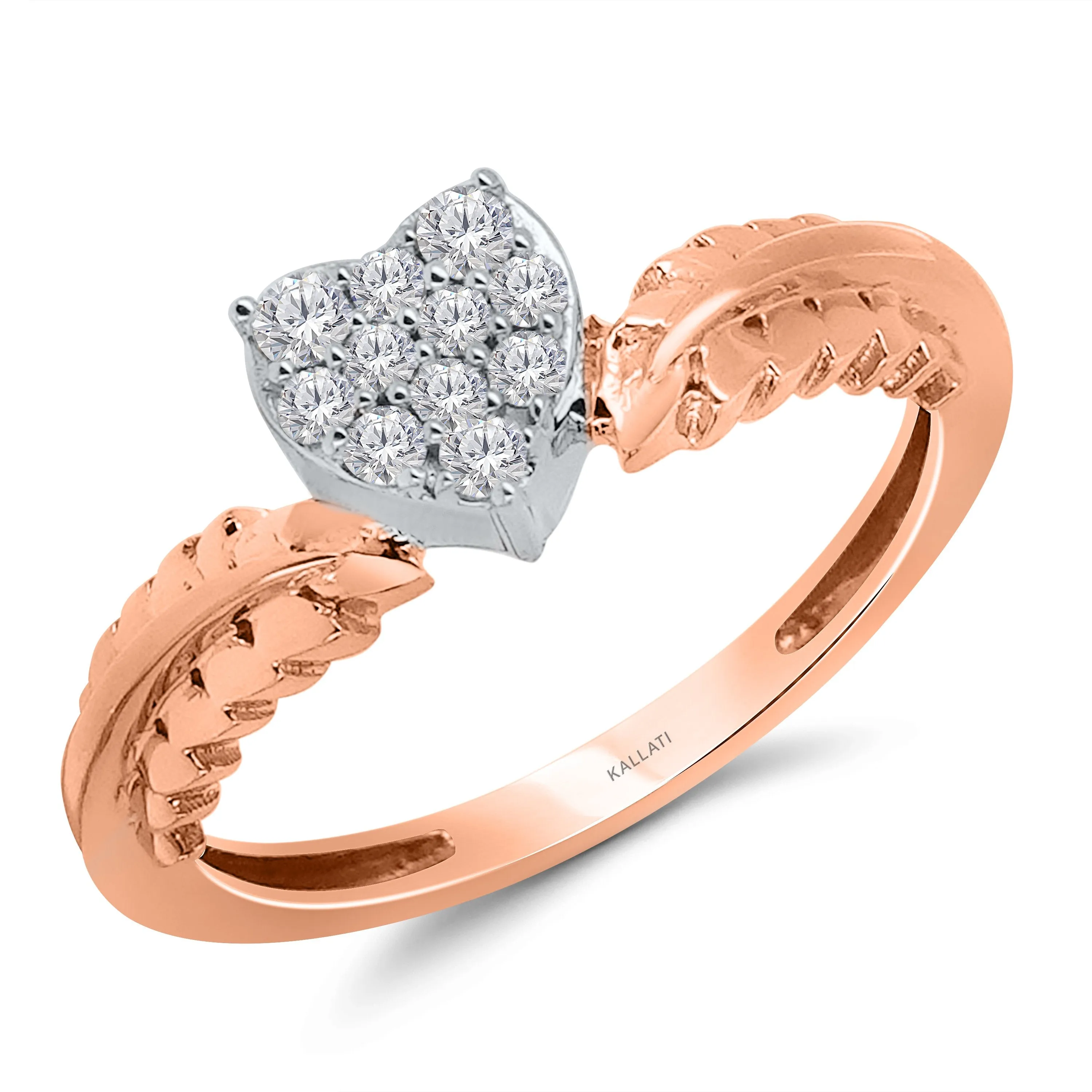 Kallati Eternal Diamond Heart Ring in 14K Two-Tone Gold