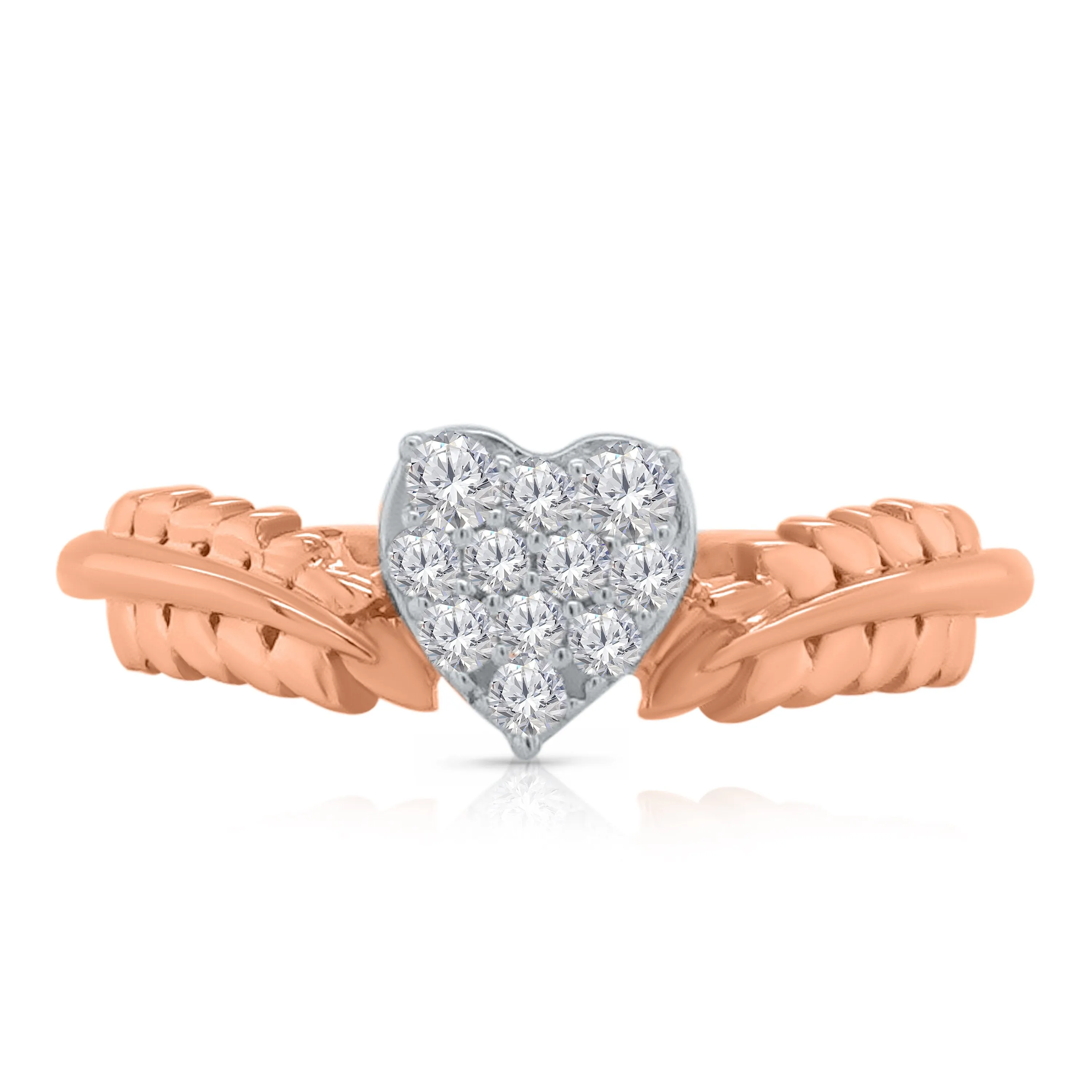 Kallati Eternal Diamond Heart Ring in 14K Two-Tone Gold