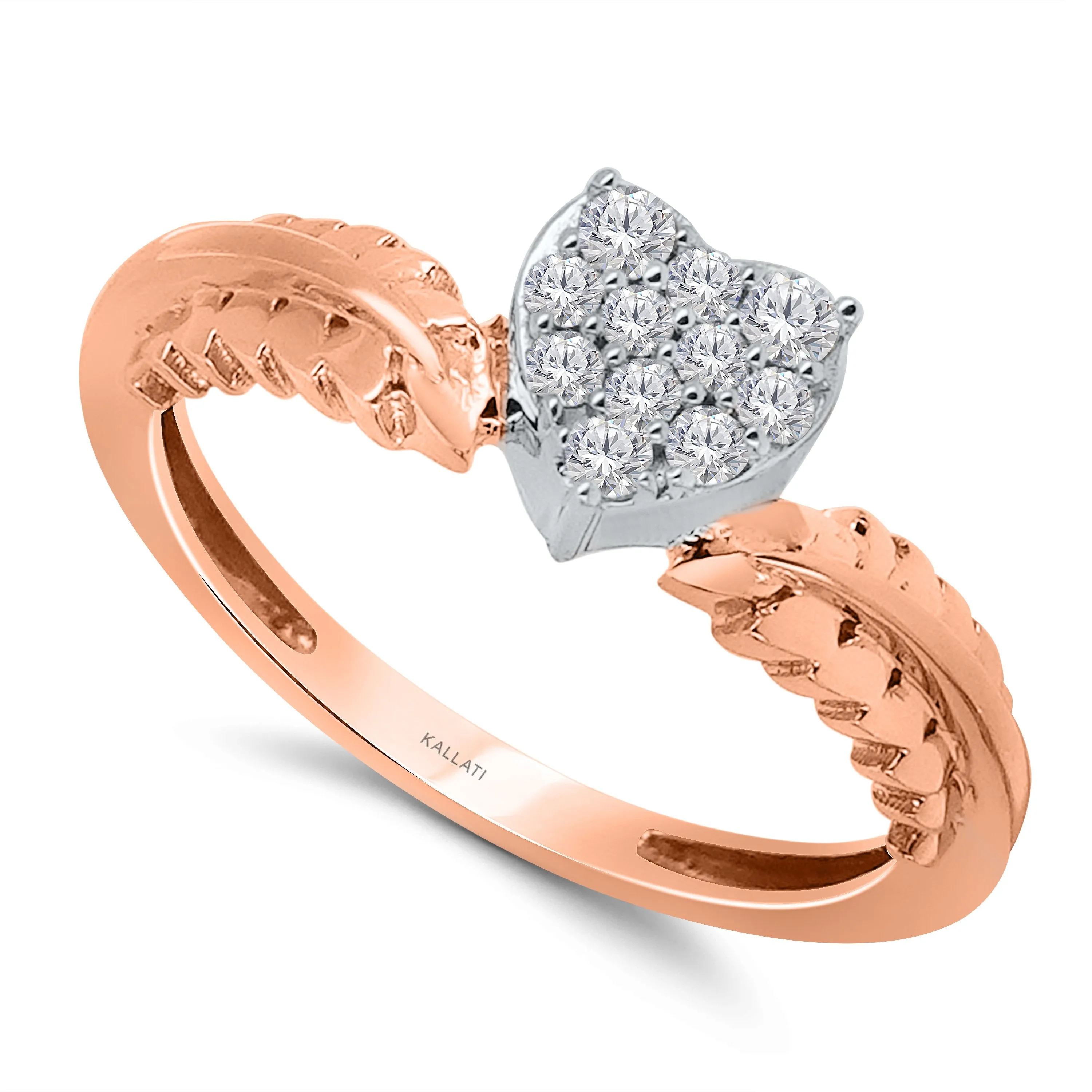 Kallati Eternal Diamond Heart Ring in 14K Two-Tone Gold