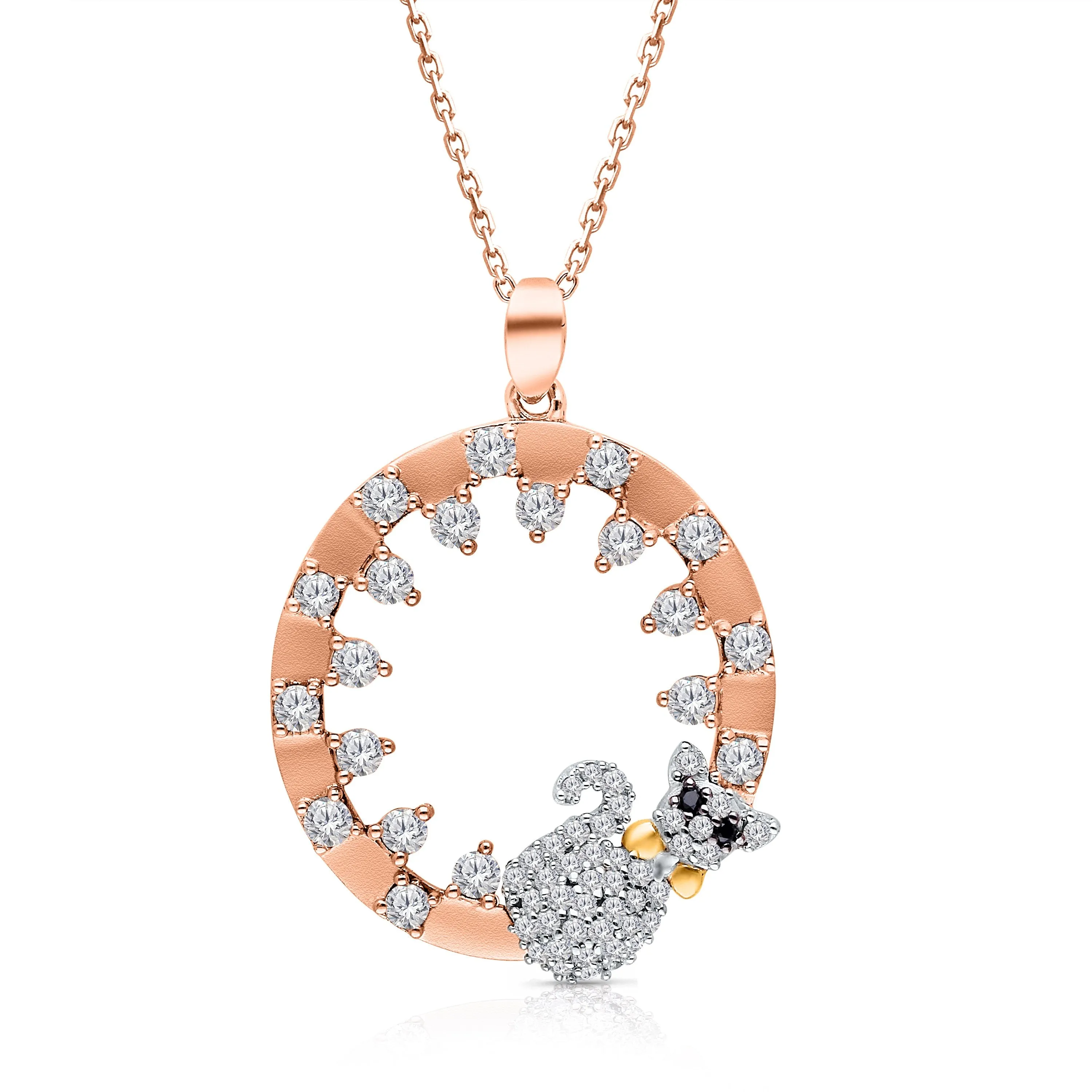 Kallati Eternal Two-Tone Gold Round Diamond Pendant