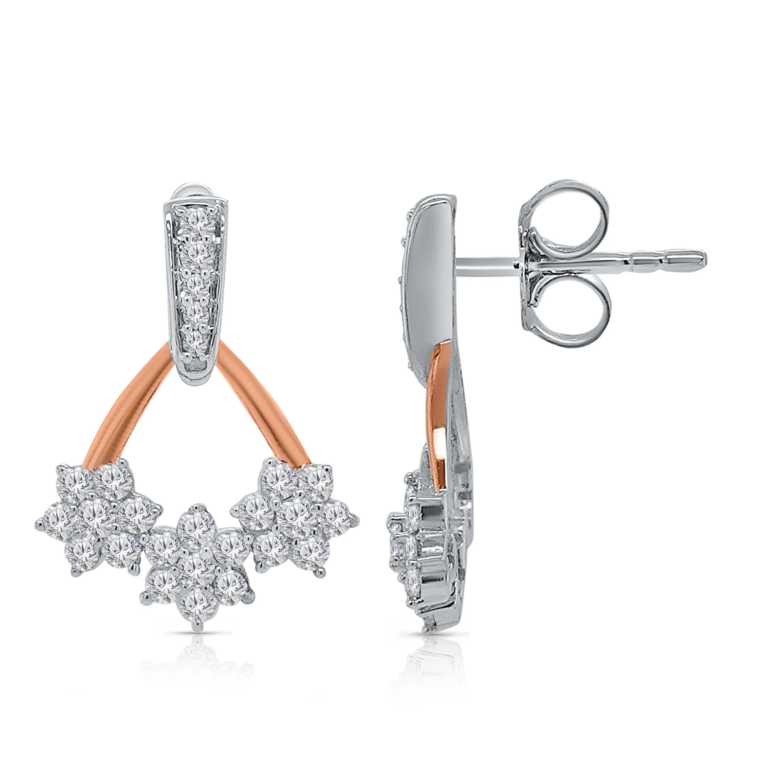 Kallati Two Tone Gold Diamond Eternal Earrings