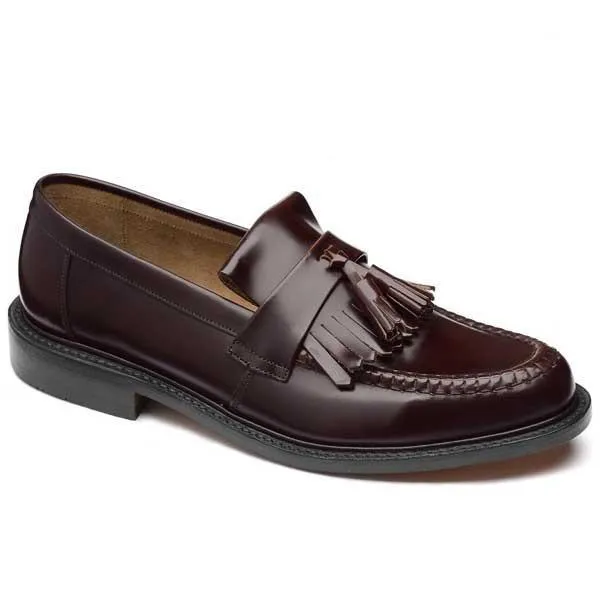 LOAKE Brighton Tassled Loafers Shoe - Oxblood