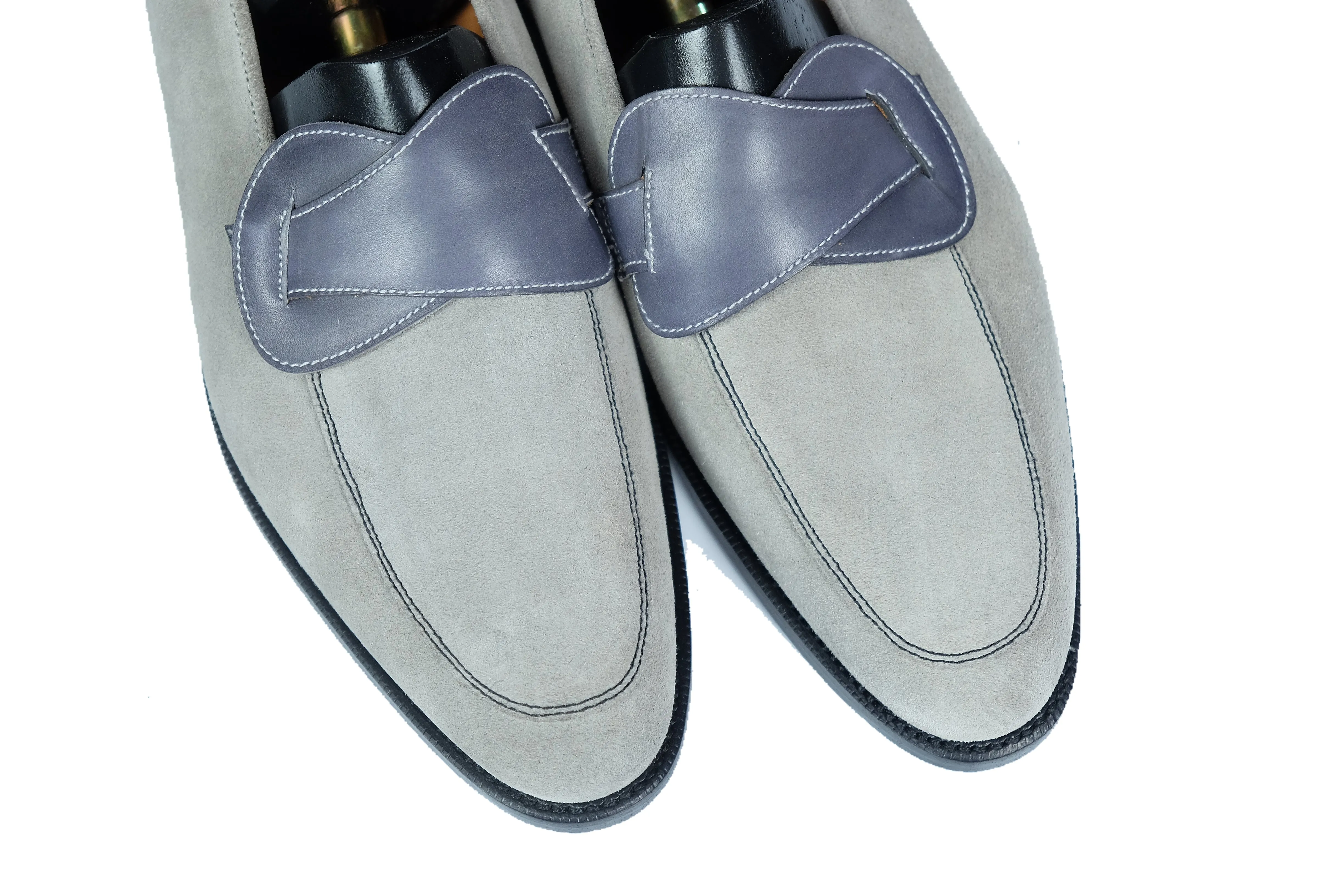 Meridian - MTO - Light Grey Suede / Shaded Grey Calf - TMG Last - Single Leather Sole