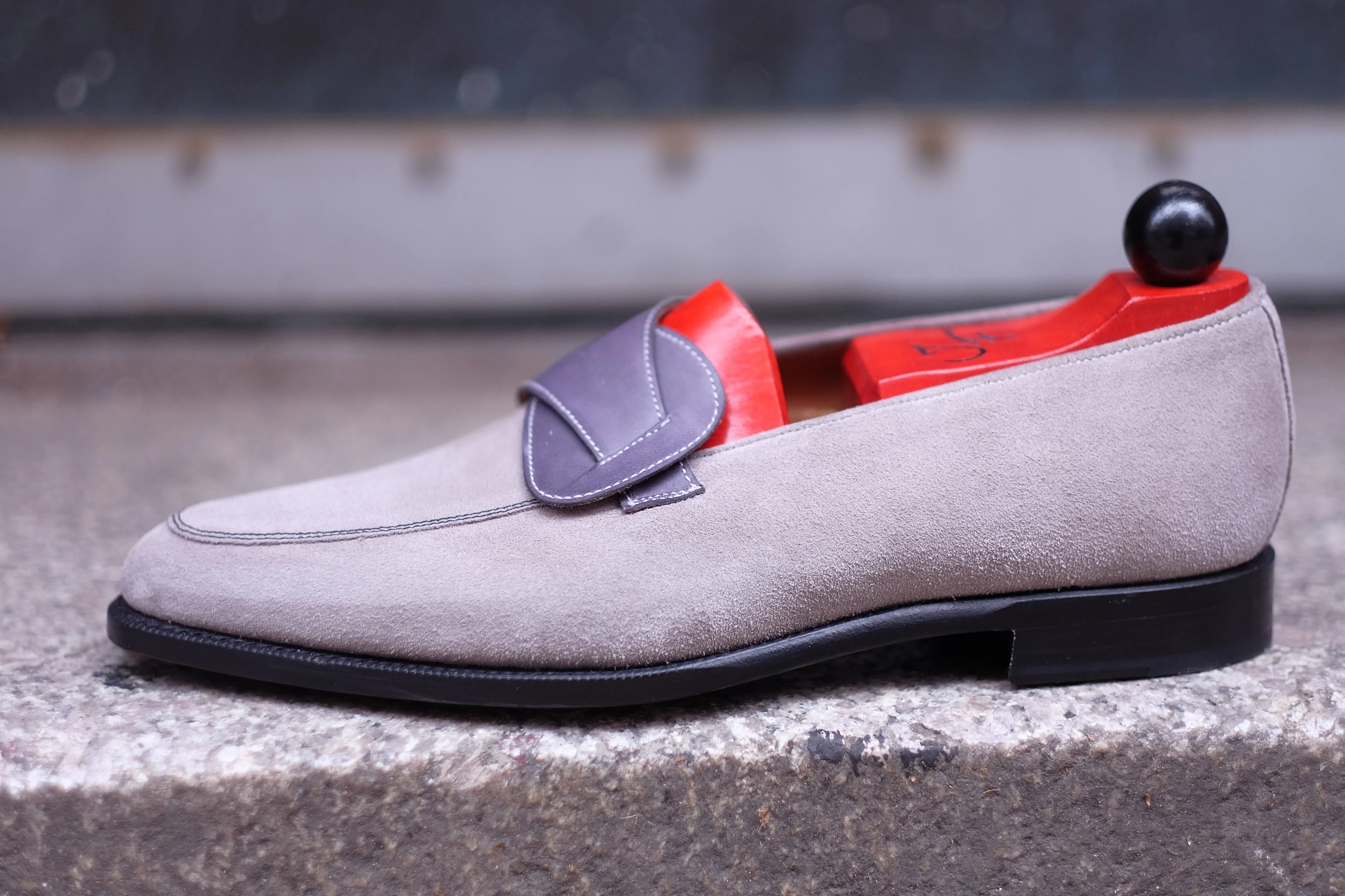 Meridian - MTO - Light Grey Suede / Shaded Grey Calf - TMG Last - Single Leather Sole