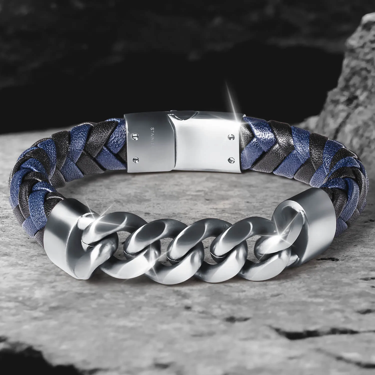 Midnight Leather Men's Bracelet