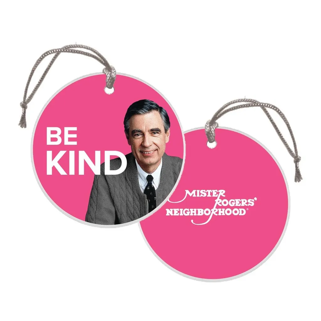 Mister Rogers Ornament - Be Kind”, XMAS, 3” round ceramic ornament