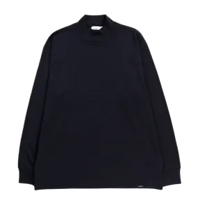 NANAMICA L/S MOCK NECK TEE NAVY