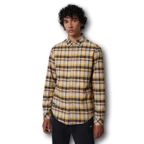 Napapijri NP0A4FMN84C1 Camicia Manica Lunga a Quadri Yellow