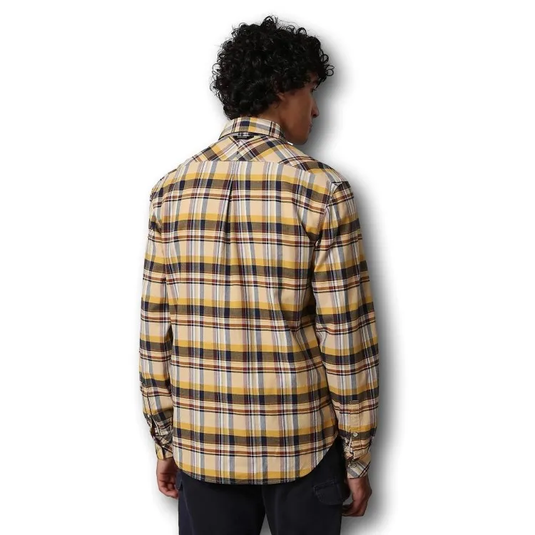 Napapijri NP0A4FMN84C1 Camicia Manica Lunga a Quadri Yellow