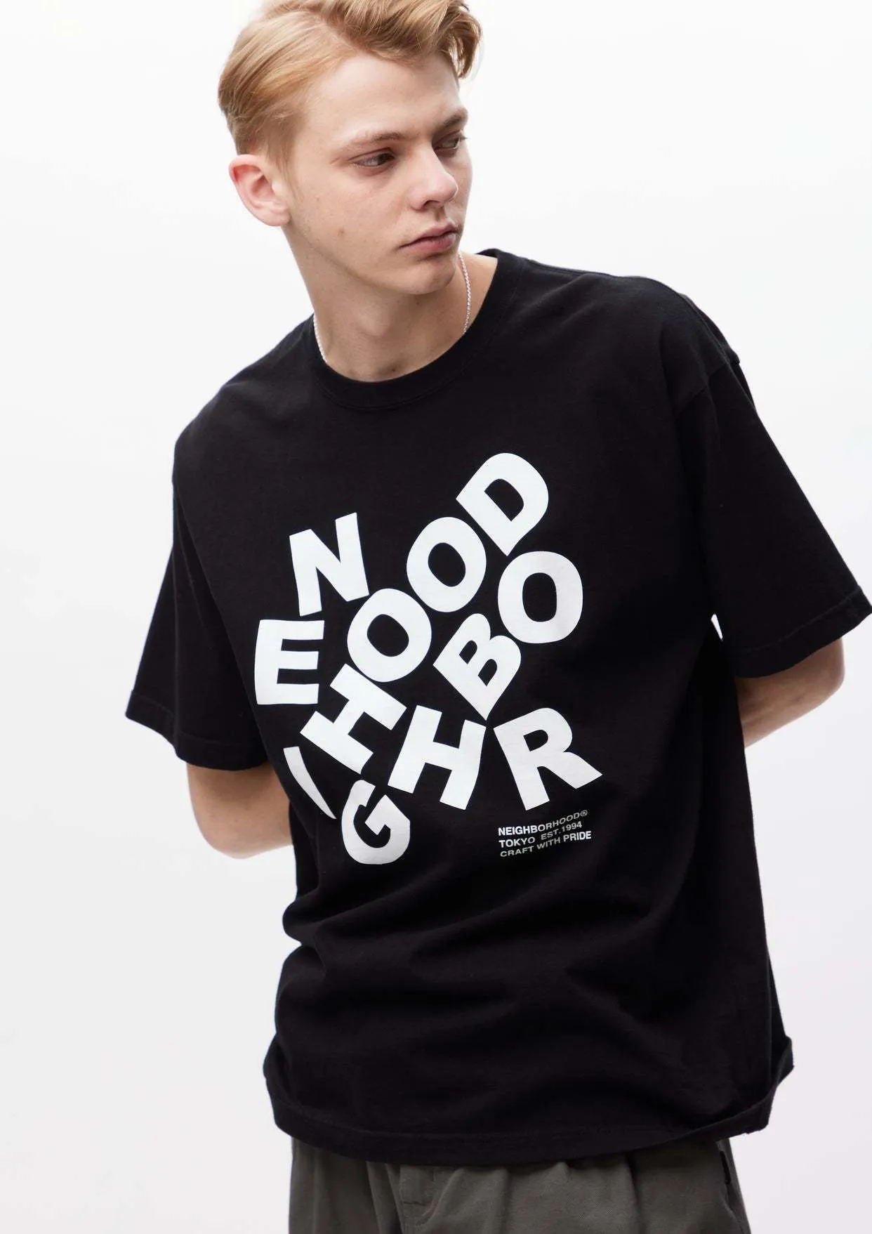 NEIGHBORHOOD  |Crew Neck Unisex Street Style Plain Short Sleeves Logo