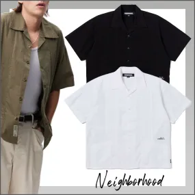 NEIGHBORHOOD  |Linen Street Style Plain Cotton Short Sleeves Logo Shirts