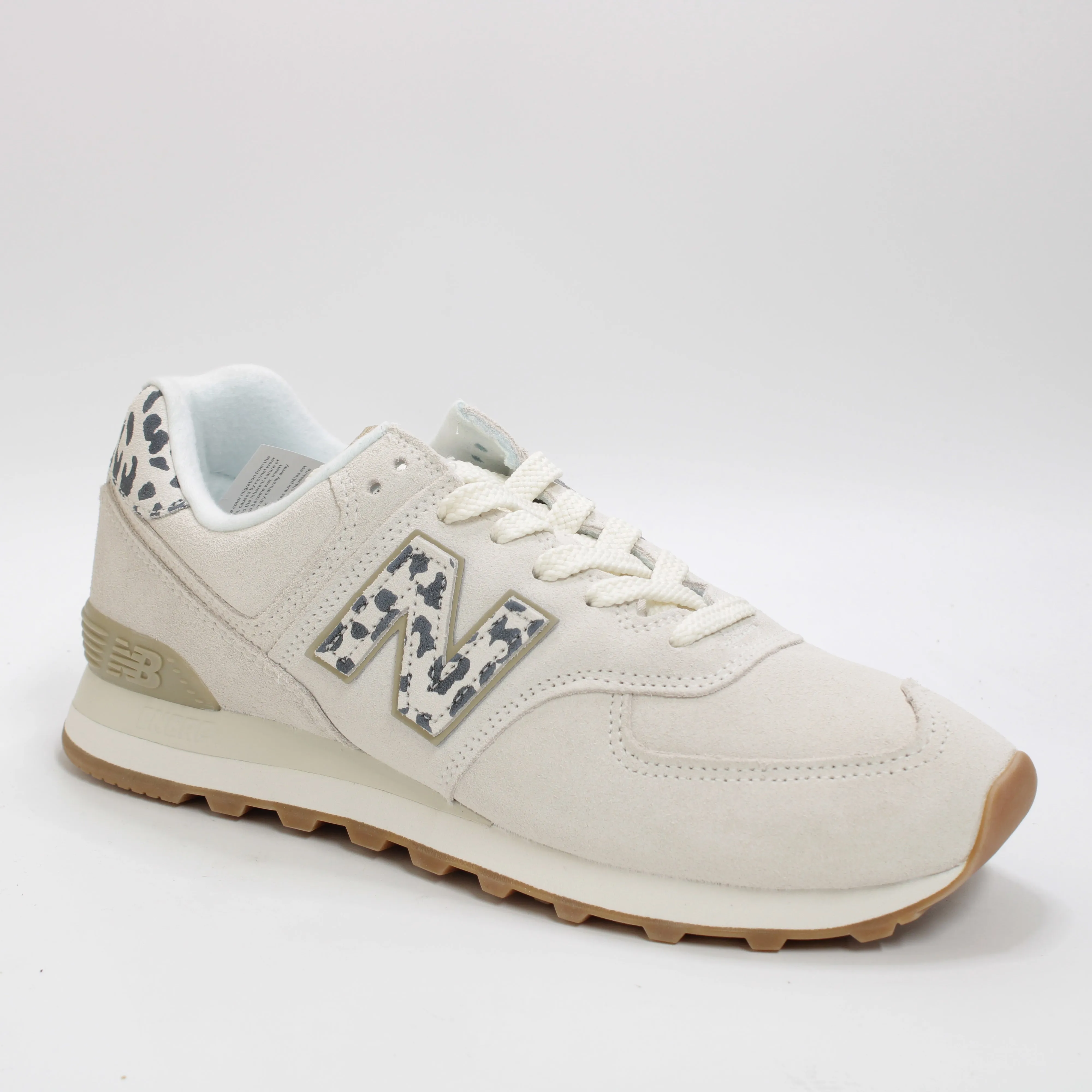 New Balance 574 Trainers Sea Salt Leopard