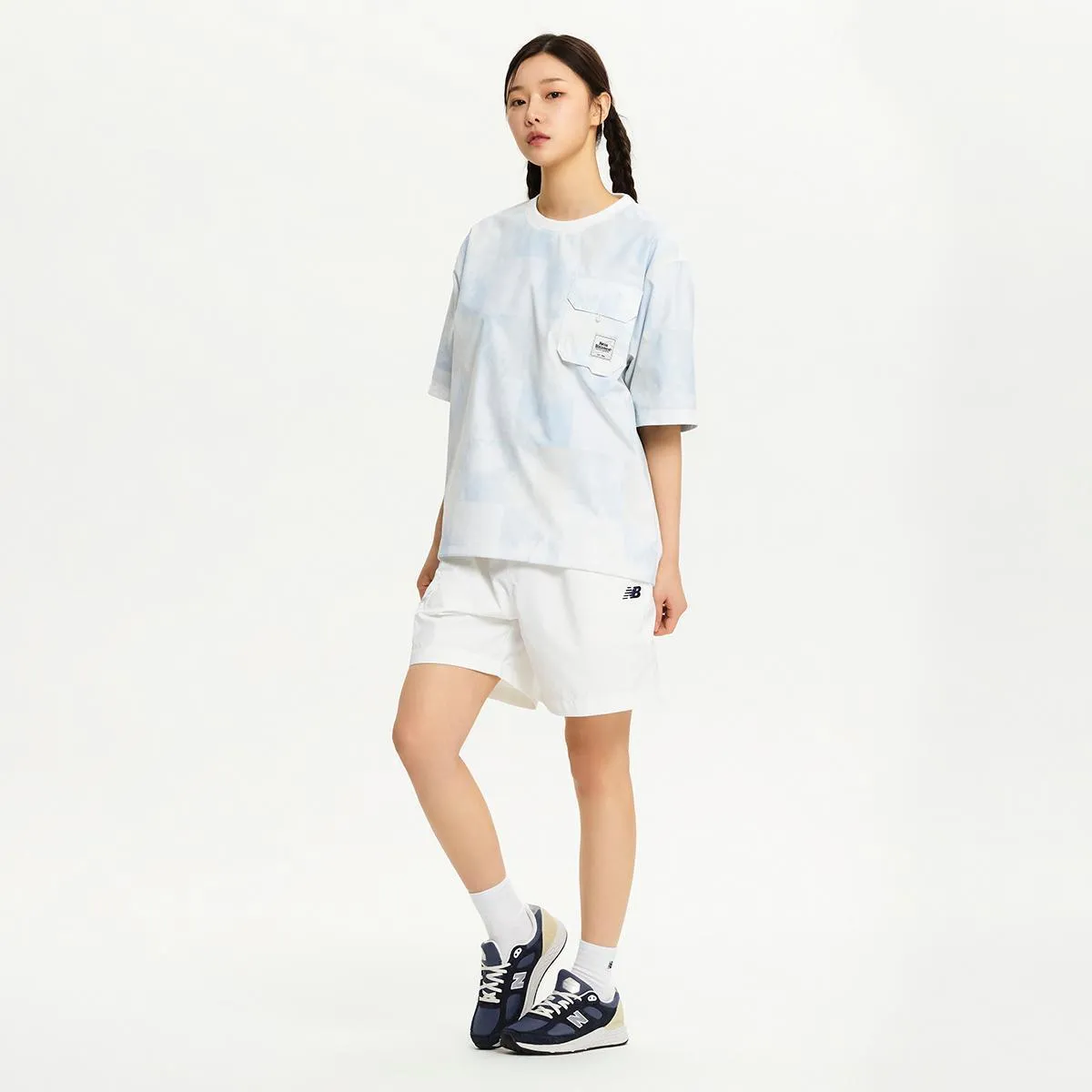 New Balance  |Unisex Street Style U-Neck Co-ord Logo T-Shirts